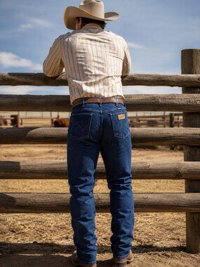 Wrangler Cowboy Cut Original Fit Denim Jeans 0013MWZ Mens Blue Wash 36x33.75 EUC